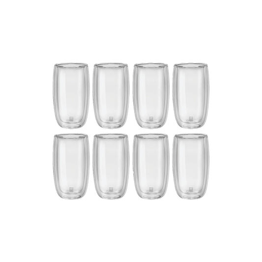 ZWILLING Sorrento 8 Piece Latte Glass Set - Value Pack, Transparent